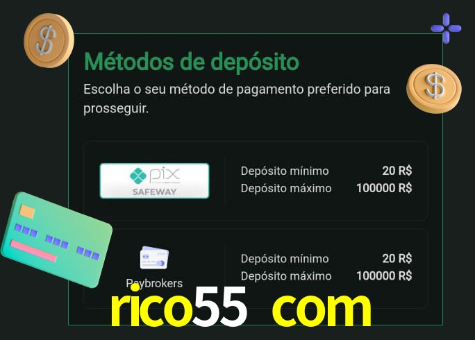 O cassino rico55 com oferece uma grande variedade de métodos de pagamento